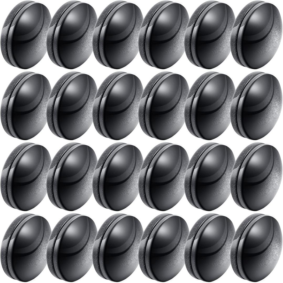 Jetec Magnetic Curtain Weights, Plastic Covered Heavy Duty No Sew Shower Curtain Magnets, Avoid Blowing Around, Work for Drapery, Tablecloth, Flag, Outdoor Liner(Black,24 Sets)