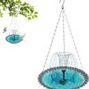 Hanging Bird Bath with Solar Fountain | Outdoor Solar Hanging Bird Bath Fountain,Attracts Hummingbirds,Garden Decoration for Wildlife Landscape Yard Nature Lovers Porch Backyard Outdoor