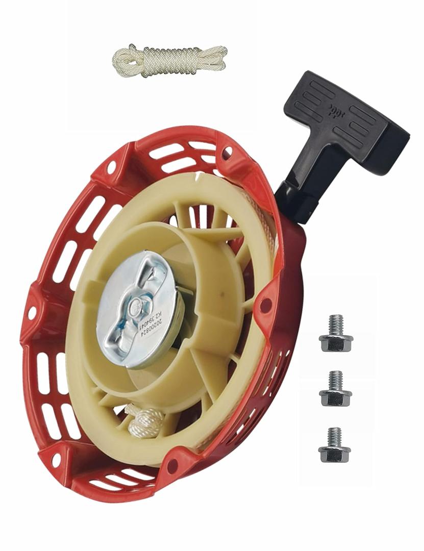 YAMAKATO Champion Generator Pull Start Assembly w/Pull Cord for Honda GX160 GX120 GX200 Recoil Starter ETQ All Power Gentron Predator Ghost 159cc 196cc 200cc 212cc 224cc Engines Red OEM