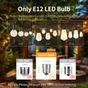 S14 Replacement LED Light Bulbs, Shatterproof & Waterproof 0.6W S14 LED Bulbs, Outdoor String Lights, E12 Base Patio Edison LED Light Bulbs, Warm White 2200K Plastic 70LM Non-Dimmable 50 Pack