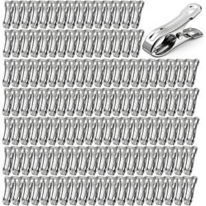 200Pcs Stainless Steel Garden Clips, Large Open Metal Clamps for Greenhouse Hoops, 2" Fix Plant Cover Shade Cloth Netting Tarp, Tight Grip Weatherproof Gardening Supplies