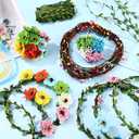 Zeyune 20 Sets Spring Tea Party Favor Flower Crowns Making Kit, Make Your Own Flower Crown Wreath Garland Headbands Craft Kit Handmade DIY Fairy Floral Hair Accessories Gift for Women