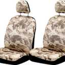 Car Seat Covers Set, Automotive Interior Cover, Premium Comfort Covers, Fitting Universal Front Seat Protectors, Various Style Color Combos for Cars Trucks SUV Trucks Jeeps (free size, Snow Mountain)