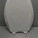 Elongated Toilet Seat Soft Close, Bottom Fixing/Top Fixing 2 Mount Way Easy Installation,4 Anti Slip Pad, Compatible Oval Shape, PP Material Easy Clean, White