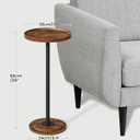 CHOEZON Drink Table, Small Round Side Table for Small Spaces, Thickened Base End Table, for Living Room, Bedroom, Rustic Brown and Black TBZ30BF