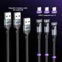 AUFU 16PIN USB C Magnetic Charging Cable (3Pack, 3.3/6.6/6.6ft), 180 Rotation Magnet Charger Cable/Magnetic USB C Cables/Magnet Phone Charger/Data Transfer Charging Cables for Phone/Tablet/Laptop