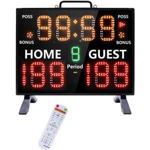 LUCKY TIME Electronic Basketball Scoreboard with Buzzer, Digital Scoreboard with Remote,Portable Score Keeper Battery Powered Score Board for Sports Games