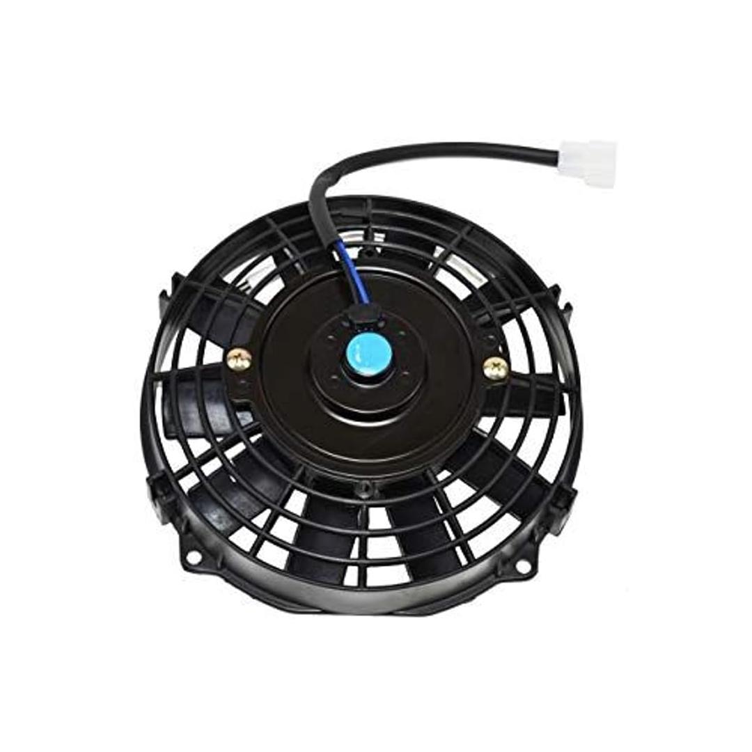 A-Team Performance Universal 8-Inch High Performance Radiator Cooling Fan - Type 120021 12V 1700 CFM Black - Reversible Flat Blades & Battery-Operated Cooling Fan