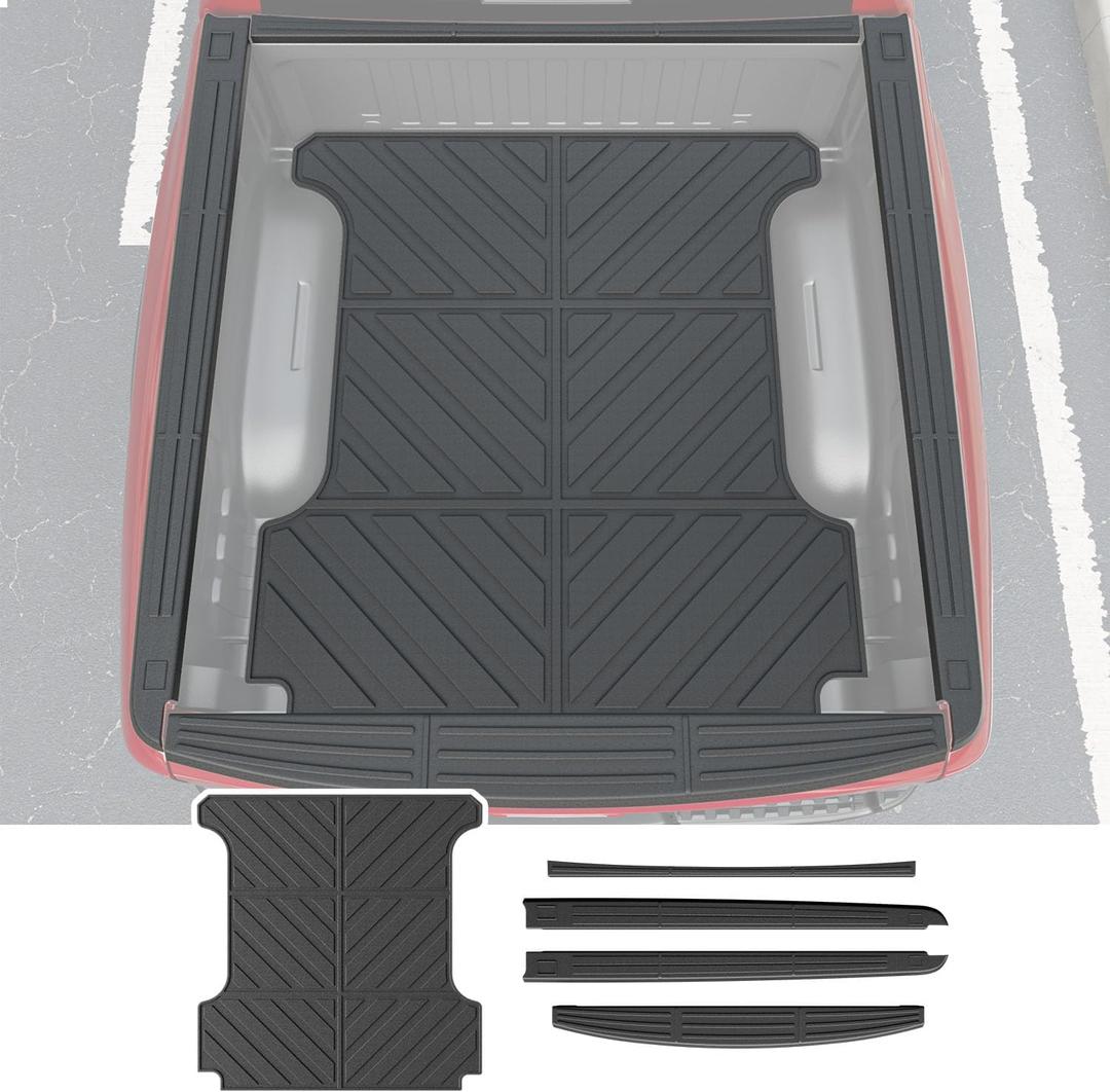 Truck Bed Mat Compatible with 2019 2020 2021 2022 2023 2024 2025 2026 Dodge Ram 1500 Bed Liner Truck Bed Rail Cap Replacement for 2019-2026 Dodge Ram 1500 Accessories