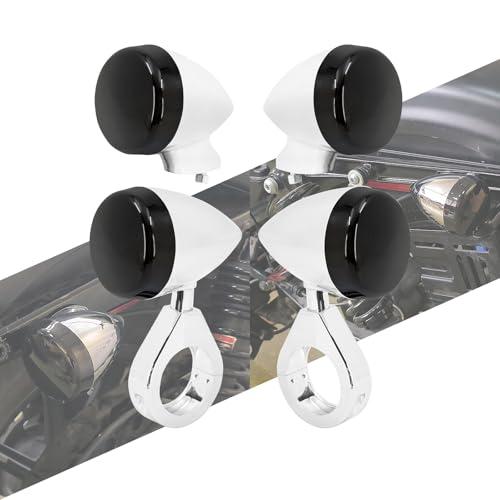 HCmotorku Motorcycle LED Turn Signal Fog Light 39mm 41mm Fork Clamp Front Rear Fit For Harley Sportster XL 883 1200 (Chrome Housing Black Lens)