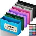 Plastic 3 Inch Expanding File Pocket Legal Size,12 Pack Reinforced Manilla Pocket Folders,Heavy Duty Expandable File Jacket for Documents,Accordion Folders with Straight Cut Tabs,Assorted Color