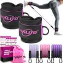 WALITO Ankle Resistance Bands with Cuffs, Ankle Bands for Working Out, Ankle Straps for Women, Exercise Bands for Legs and Butt, Booty Workout Equipment for Kickbacks Hip Fitness Training