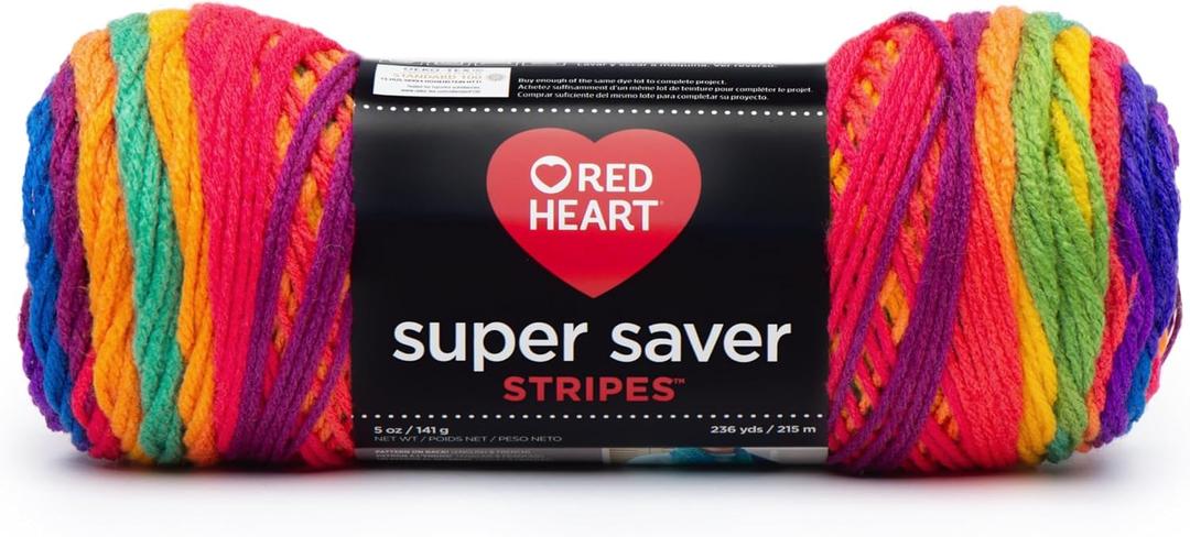 2 x Red Heart Rh Super Saver Stripes Favorite Stripe