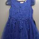Flower Girls Maxi Dress Bridesmaid Wedding Pageant Party Princess Communion Floral Boho Vintage Lace Dance Gown (7-8 Years, Royal Blue)