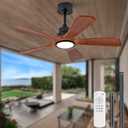 42 Inch Wood Ceiling Fans with Lights and Remote, 5 Blade Outdoor Ceiling Fan with Light Outdoor Ceiling Fans for Patios, Dimmable LED Bedroom Ceiling Fan for Modern Living Room Patio Indoor