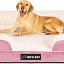 Orthopedic Dog Bed for Large Medium Sized, Washable Memory Foam Large Dog Bed, Durable Medium Pet Sofa with Removable Cover, Washable Waterproof Pet Couch Beds(Pink, XL) (X-Large(42 * 30 * 7.5 In))