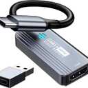 Video Capture Card, HDMI to USB C 3.0 Capture Card, 1080P 60FPS Video Capture Device, for Streaming, Teaching,Gaming, Video conferencing or Live Broadcasting (Grey)