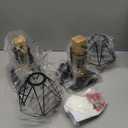 Rustic Wall Sconces Fixtures with Plug in Cord, Set of Two Indoor Vintage Rattan Wall Light Industrial Lamp Fixture Farmhouse Metal Sconces Light for Bedroom Bedside Living Room (2 PACK)