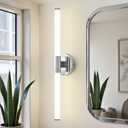Bathroom Vanity Lights Chrome Dimmable LED 360 Full Lighting Bathroom Light Fixtures Over Mirror 23 inch Vanity Light Bar Hardwired Modern Wall Sconce 4000K Light for Bedroom Living Room