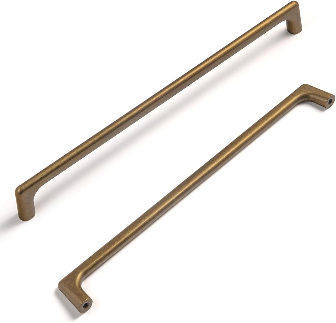 Goo-Ki Antique Brass Cabinet Pulls with 10''(256mm) Hole Centers, Retro Style Zinc Alloy Cabinet Handles for Dresser,Wardrobe,Cupboard- 6 Pack