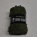 LOCHAS Luxury Bathroom Rug Shaggy Bath Mat 24 x 17 Inch, Washable Non Slip Bath Rugs for Bathroom Shower, Soft Plush Chenille Absorbent Carpets Mats, Olive Green