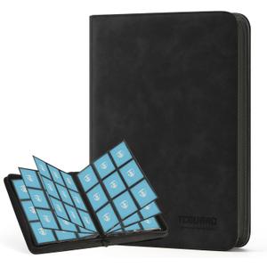 Trading Card Binder, 9 Side Loading Pocket Card Album Hold Up to 540 Cards, Zipper Binder for Cards Collection, TCG Card Holder for Game Card, Sports Card, Yugioh, MTG etc. (Black)