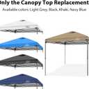 KAMPKEEPER Replacement Top Pop Up Canopy Tent Cover Roof with Air Vent and Adjustable Elastic Strap, Polyester UV Waterproof for Outdoor Garden Patio Sun Shade(Top Only) (Khaki, 10x10FT)