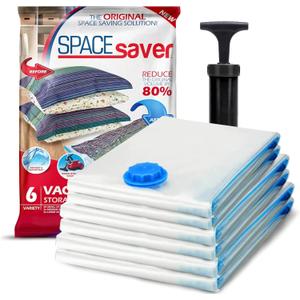 12 Pack Variety Vacuum Storage Bags for Comforters, Blankets & Clothes  Vacuum Sealed Compression Bags with Hand Pump  Space Saver Storage Bags for Bedding, Moving, Travel & Organization (6L & 6XL)