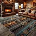 Southwest Rugs for Living Room - Navajo Rug, 6x8 Rug, Aztec Tribal Washable Rugs for Living Room Bedroom, Indian Navajo Area Rug, Native American Carpet - Home Decor, Southwest Gifts for Men