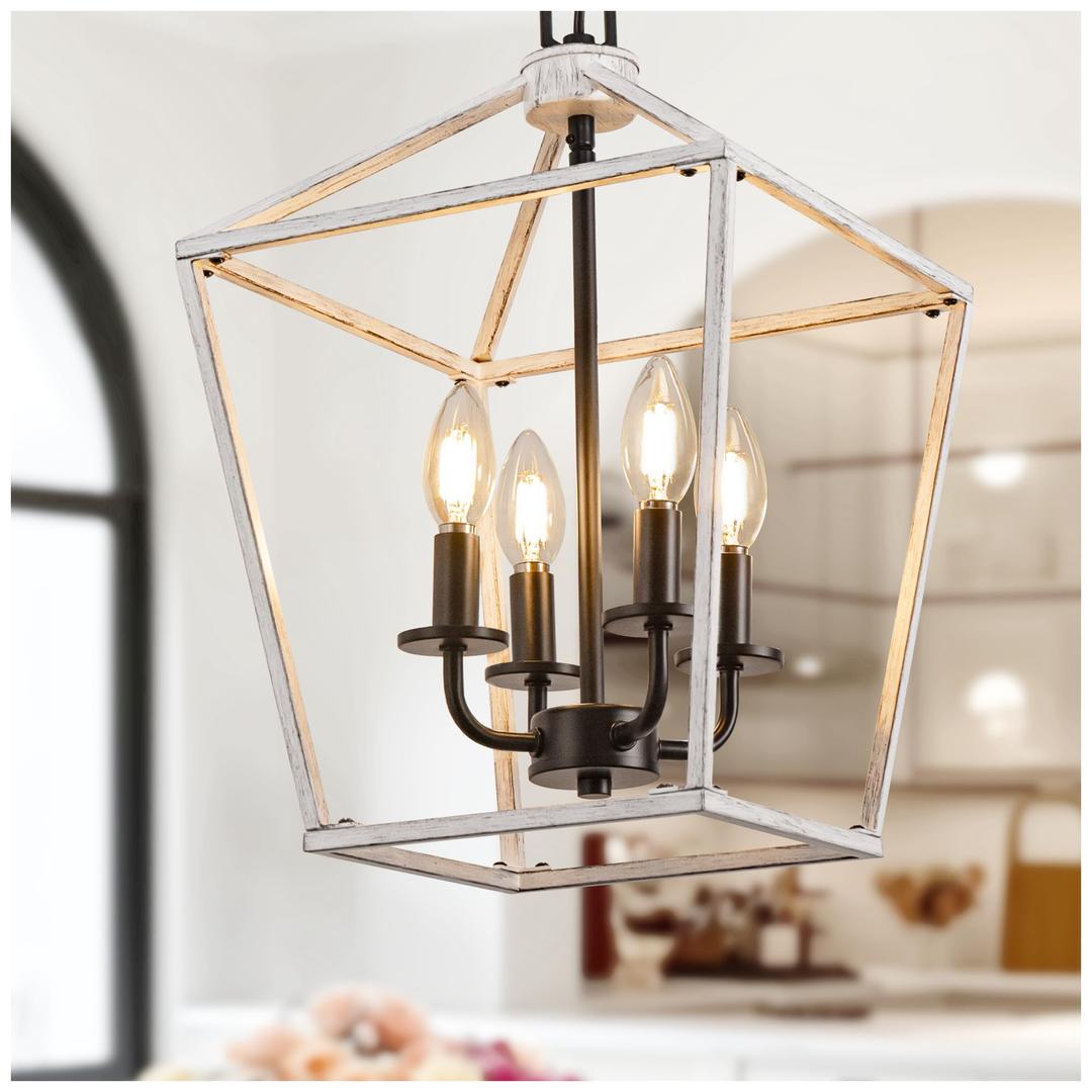Farmhouse Chandelier, Industrial Lantern Dining Room Lighting Fixtures
