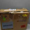 MAHANCRIS Bakers Rack with Mini Fridge Shelf, 3-Tier Microwave Stand, Coffee Bar Station with Paper Holder, Freestanding Kitchen Storage Rack, for Kitchen, Rustic Brown and Black BRHR5401