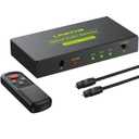 LiNKFOR Digital Optical Audio 1x4 Splitter Digital SPDIF Toslink Optical Fiber Audio Splitter 1 in 4 Out Aluminum Alloy with Optical Cable for PS3 Blue-Ray DVD HDTV (3x1 Switch)
