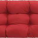 Outdoor Bench Cushion, Tufted 44x22x4 Inch Loveseat Pad for Patio Furniture Wicker Chair Garden Swing Porch Sofa, Indoor Outside Use, Fade-Resistant & Waterproof, Red