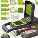 2025 New 18 in 1, Vegetable Chopper, Salad & Onion Slicer, Picador de Verduras y Vegetales, Vegetable Slicer, Potato Slicer & Onion chopper, Chopper Vegetable Cutter (Gray_Green)
