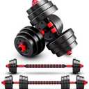 BCBIG Adjustable-Dumbbells-Sets, Free Weights-40lb(20lb*2) Dumbbells Set of 2 Convertible To Barbell A Pair of Lightweight for Home Gym, Women and Men Equipment.