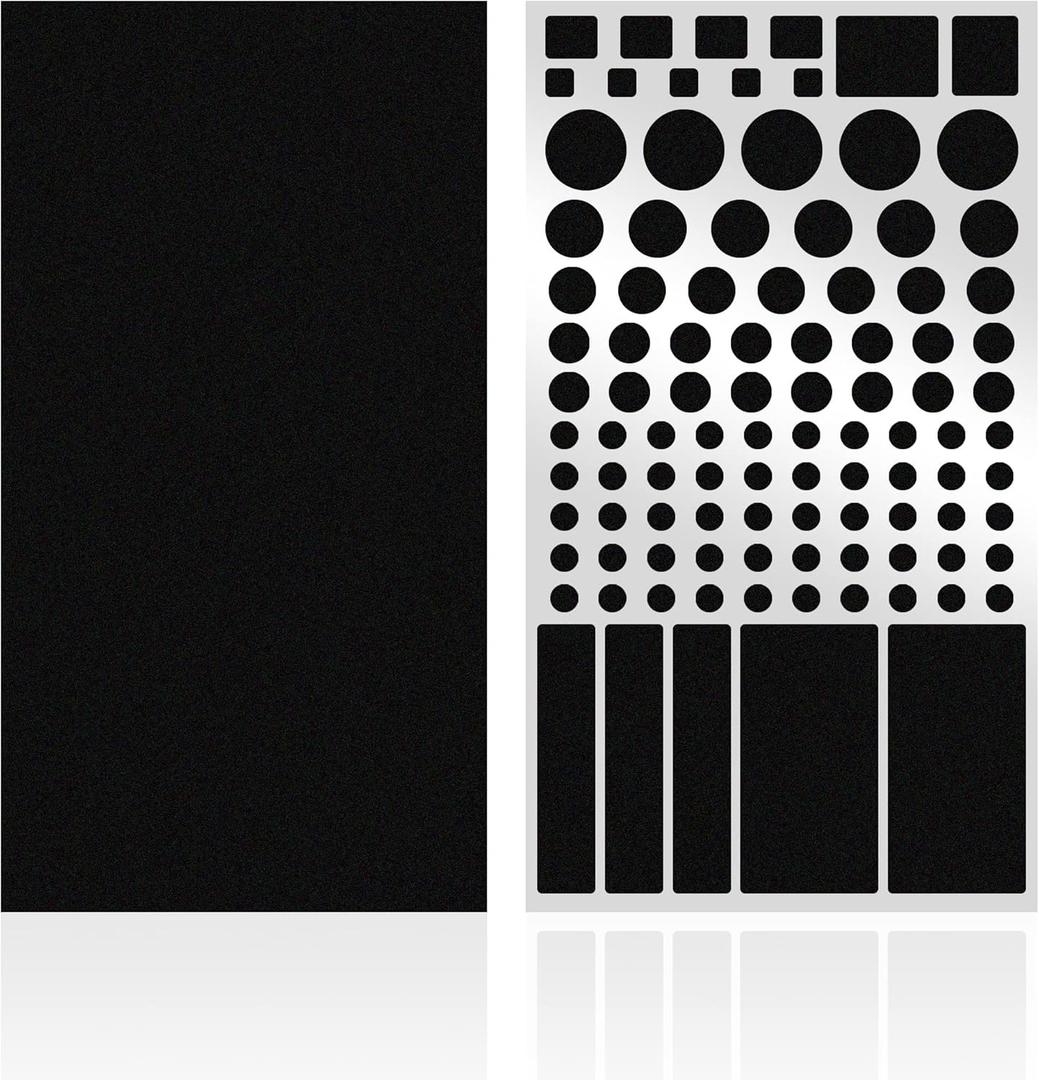 FLANCCI LED Light Blocking Stickers, Light Dimming Filters, (2 Sheets) Dimming Sheets for Routers, LED Covers Blackout, Dimming 80% of LED Lights, (2Sheets = 1 Cut Out + 1 Uncut)