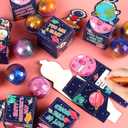 28 Pack Valentines Day Gifts for Kids, Galaxy Slime with Greeting Card Box Stress Relief Fidget Toy for Kids Party Favor, Valentine's Day Classroom Exchange Prizes Gift Set