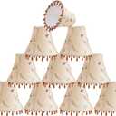 Aspen Creative 50004-9, Beaded Bell Clip-On Lamp Shade, Gold Faux Silk Fabric with Floral Embroidered Design, 3" Top x 6" Bottom x 5" Slant, Set of 9