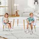 Asweets Kids Table and Chairs Set for Toddlers, Boys, Girls, 3 Piece Kiddy Table and Chairs Set, Suitable for Classroom,Home,Nursery,Playroom(Snow White), Square Table with Square Chairs