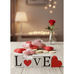 Valentine's Sign And Hearts