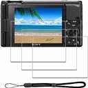 iDaPro Screen Protector for Sony ZV-1 ZV-1F ZV-1 II / ZV1 ZV1F ZV1 II & Hand Lanyard [3+1 Pack]，Tempered Glass 9H Hardness Anti-Scratch Bubble-Free Easy Installation