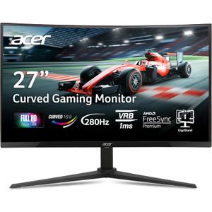 acer Nitro 27 Inch 1500R Curved Zero-Frame Full HD (1920 x 1080) Gaming Monitor | AMD FreeSync Premium | Up to 280Hz Refresh | 1ms VRB | One Display Port 1.4 and Two HDMI 2.0 Ports | XZ270
