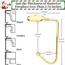 2 x 4 Pack Christmas Stocking Holders,Gnome Metal Stockings Hangers Multiple Uses Hanging Hooks Stocking Holders Bases for Fireplace Xmas Christmas Decor