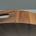 Large Round Wood Serving Tray, Wooden Trays with Handles for Ottoman Table, Vintage Acacia Tray Circle Wood Tray for Indoor Outdoor Organization and Decoration, Including 4 Round Wooden Coasters