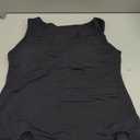 SUUKSESS Women Padded Open Back Boat Neck Tank Tops Double Lined Basic Shirts (Black, L)