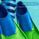 Sporti Adult-Kids Swim Fins for Pool Lap Swimming - Long Floating Fins for Swimming & Snorkeling - Swim Flippers for Training (Blue), 9T-10T
