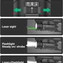 TOUGHSOUL 1200 Lumens Picatinny Rail Mount Pistol Light Green Laser Combo, White LED Flashlight with Green Beam Powered by Built in Rechargeable Battery, Picatinny Mounted