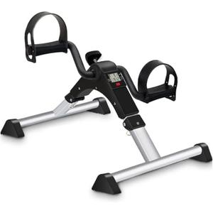 GOREDI Under Desk Exercise Bike Pedal Exerciser, Fully Assembled Pedal Exerciser for Seniors, Foldable Mini Exercise Bike for Office Fitness with LCD Display, Peddler Exerciser