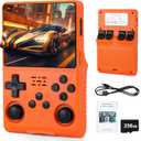 R40S Pro Handheld Retro Gaming Console  256GB Storage, 3800mAh Battery, 3.5" Full-Lamination IPS Screen, 20+ Emulators, Preloaded 30,000 Games, Multiplayer Support (Orange)