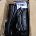 COLAMY Office Ergonomic Desk High Back Executive Chair with Pop-Out Lumbar Support, Upgraded Casters, Adjustable Headrest, Flip-Up Arms, Leather Home with Thick Cushion for Comfort - Black